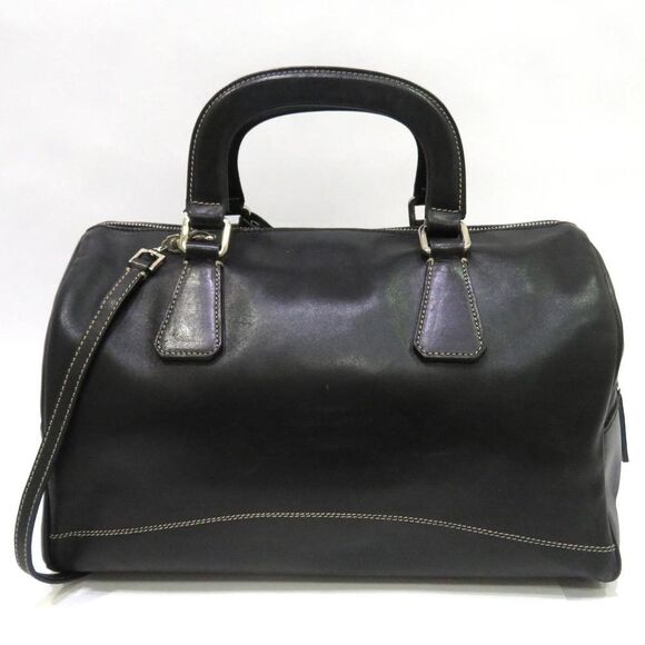 Prada 2 Way Bag Mini Boston Leather Black - Picture 2 of 9